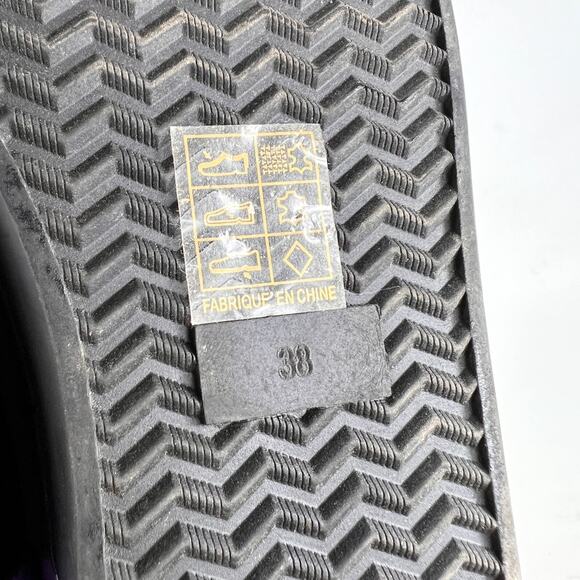 Free People Varsity women's size 7.5 black velvet purple leather slip on shoes - Picture 11 of 11